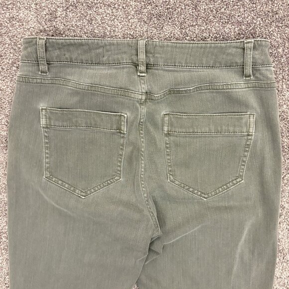 J. Jill Women's Ankle Jeans Size 4 Green High Rise Straight Leg Cuffed Denim EUC - Picture 7 of 16